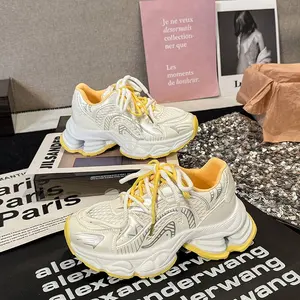 Custom logo & Designs Girl Student Chunky Leisure Shoes Women Lace Fashion Sports Casual Walking Style Sneaker Shoes for Women