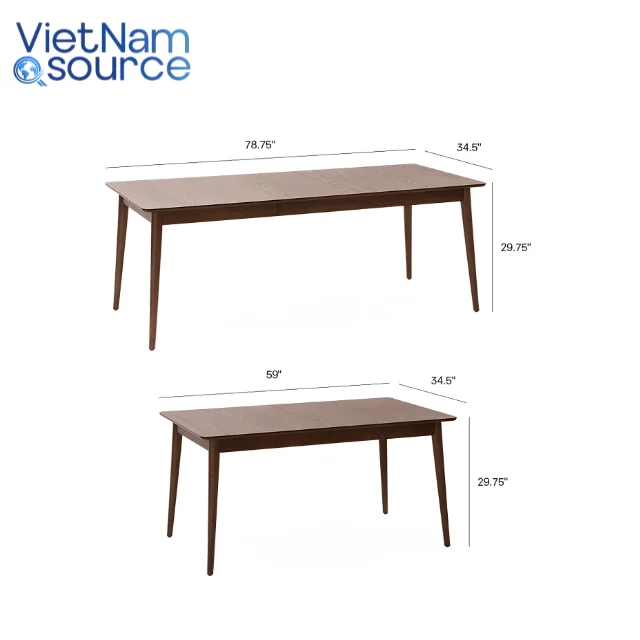 High-End Extendable Table for Dining Room - Sliding Extension Dining Table with Smart Mechanism - Vietnam Factory Dining Table