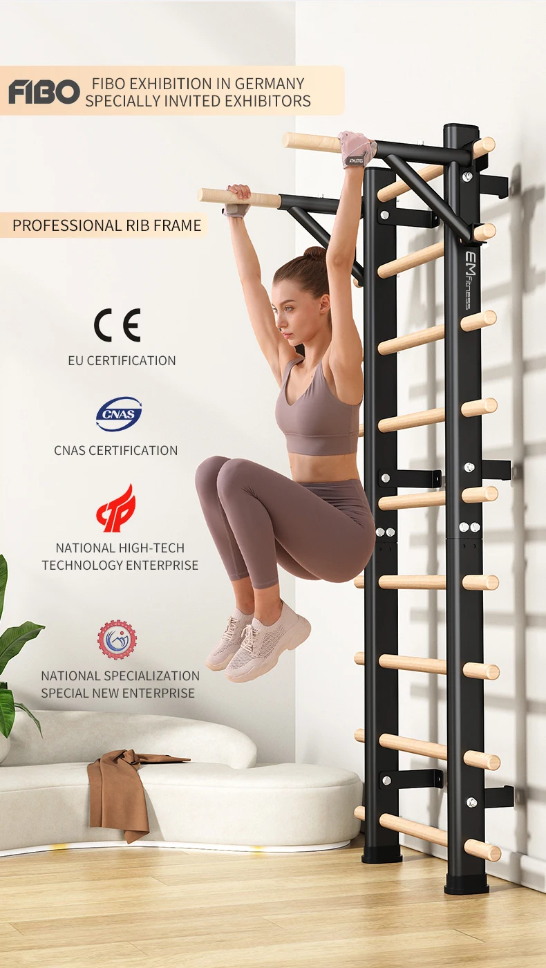 Custom Logo Home GYM Fitness Equipment Swedish Wall Ladder Pull up Bar