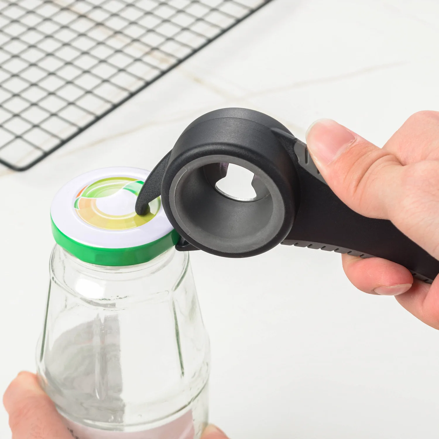 5 in 1 Multi Function Can Opener Bottle Opener Kit Arthritic Hand Jar Opener for Old People Children Women Those with Weak Hands