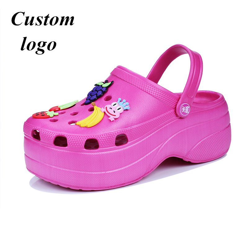 Садовая обувь с полузатянутой платформой, садовая обувь, камуфляжные сандалии с индивидуальным логотипом, белые сетчатые сабо из ЭВА