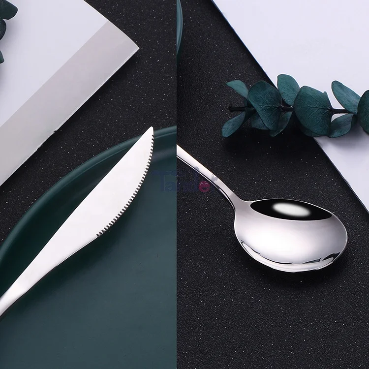 Набор серебряных ложек и вилок в Корейском стиле, набор столовых приборов из нержавеющей стали с палочками