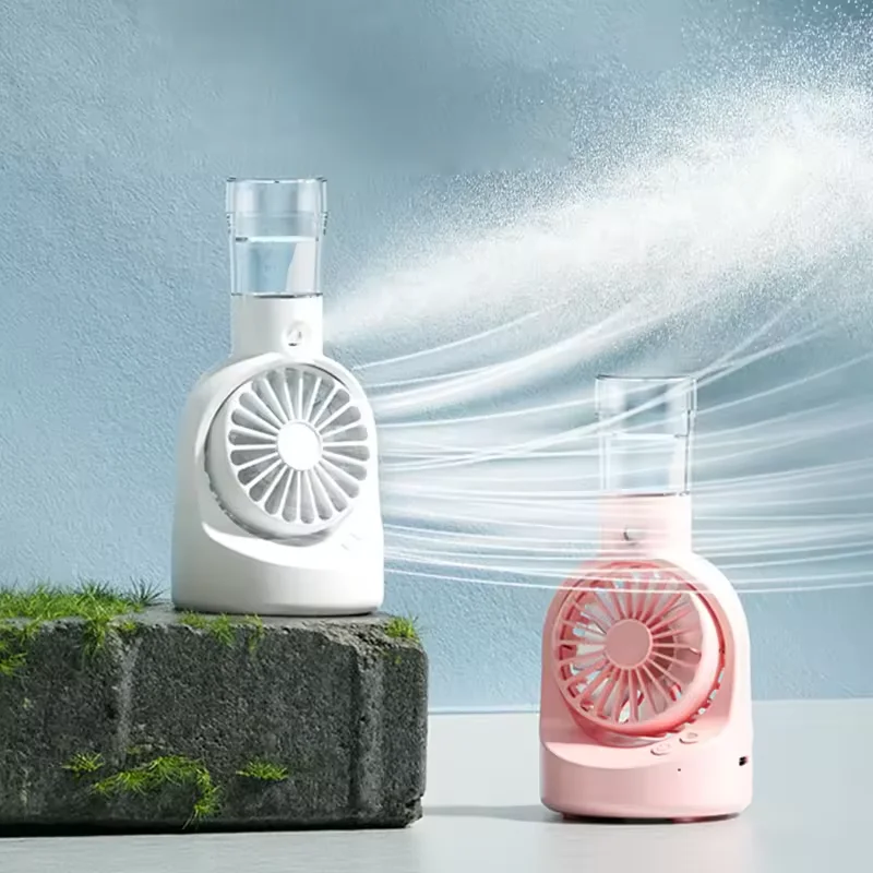F6 Handheld Rechargeable Portable Humidification Fans Outdoor Air Cooling Mist Summer Mini Spray Fan