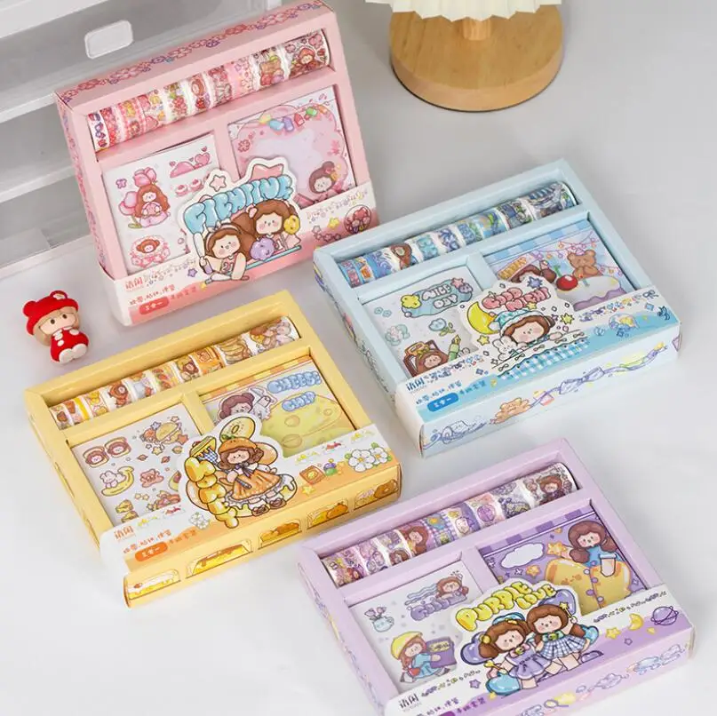 50PCS/SET kawaii Stationery Kit washi Tape + Memo Pads +