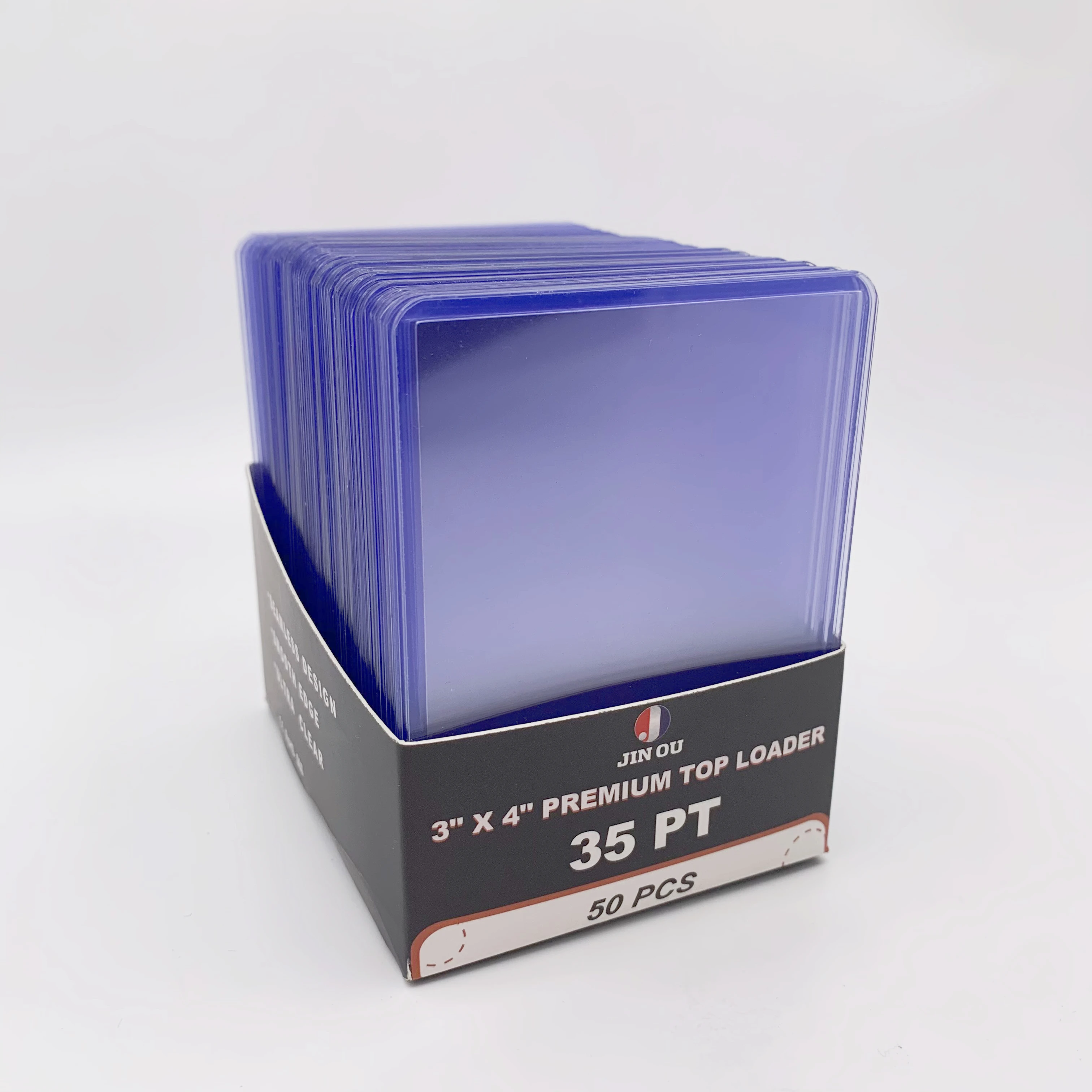 50 шт. в упаковке прозрачный стандартный размер мягкий ПВХ детские бейсбольные карты Toploader JO-KY-01
