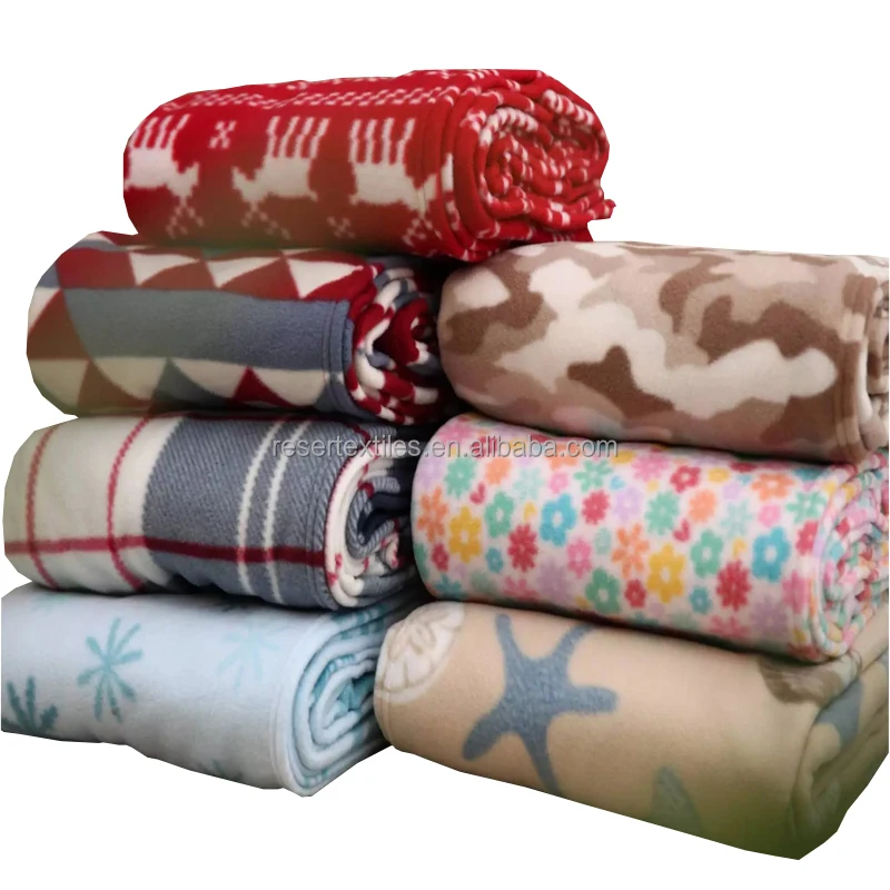 Customizable Lightweight 100% Polyester Polar Fleece Throw Blanket Solid Pattern Winter Travel Carry-On Available in Size Color