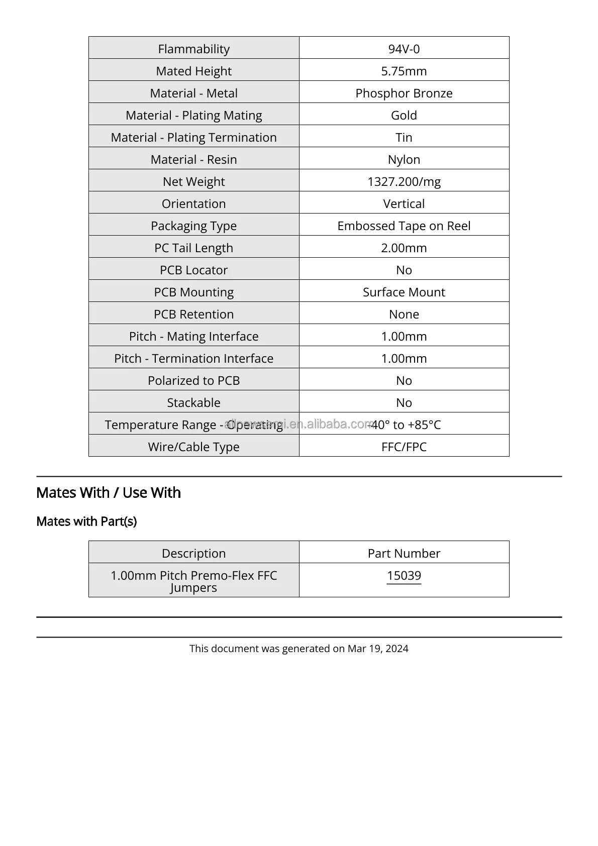 Hot sale Original 52610-3072 Card Edge Connector 30 Contact Female Straight 0.039 inch Pitch Surface Mount Terminal Connectors