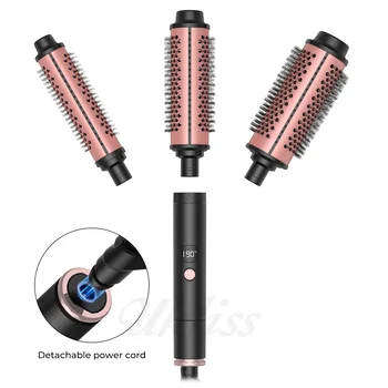 Volume electric heating round brush ceramic tourmaline ion hot curlers hair curler fast heating professional style brush