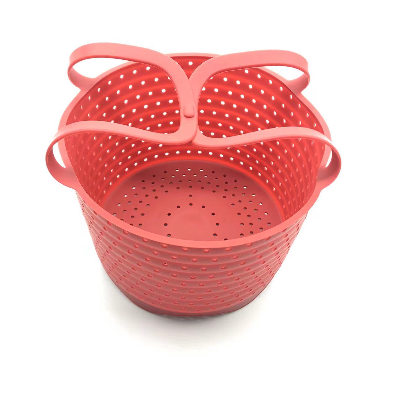 Лидер продаж Прямая поставка с завода силиконовая корзина фильтром для фруктов и овощей складной паровой лоток многофункциональный