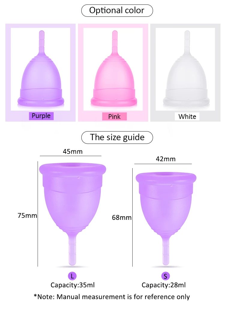 Furuize Menstrual Cup Silicone Easy Insertion Period Cups Foldable ...