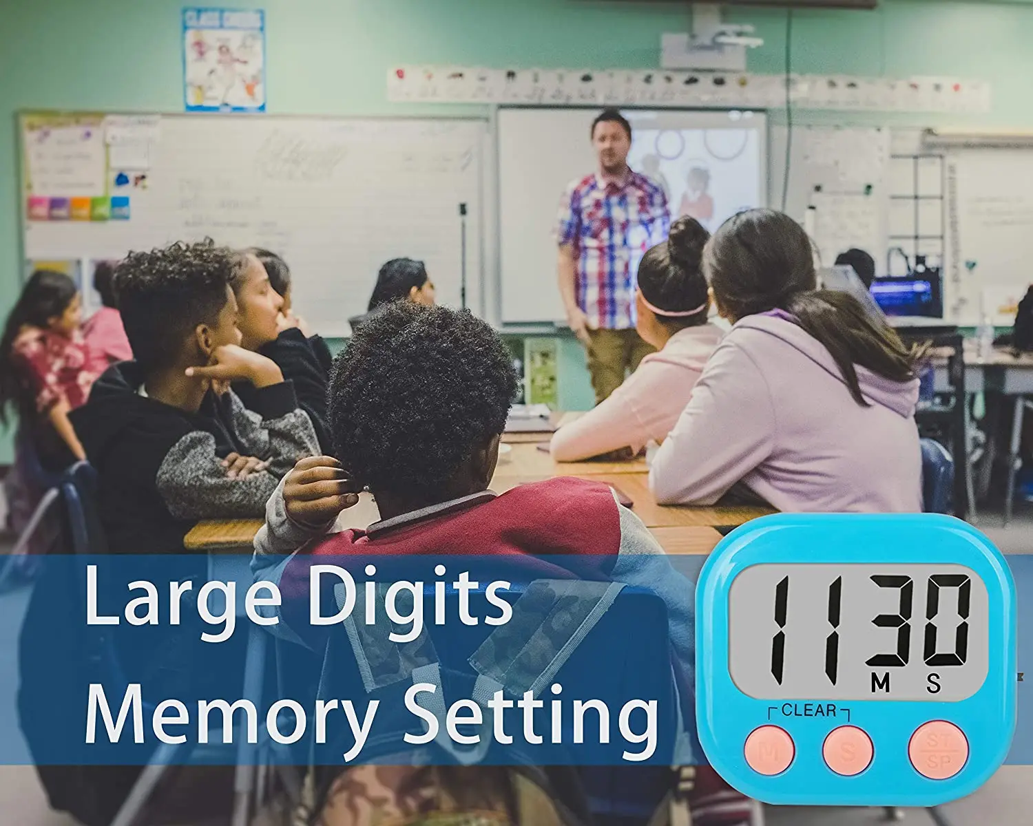 Classroom Countdown Timers for Teachers Kids Large Screen Home Cooking Magnetic kitchen timers Digital timer