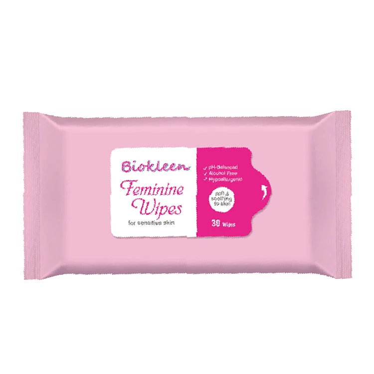 Biokleen Customized Logo Individually Wrapped Unscented Available Phbalanced Aloe Yoni Wipes