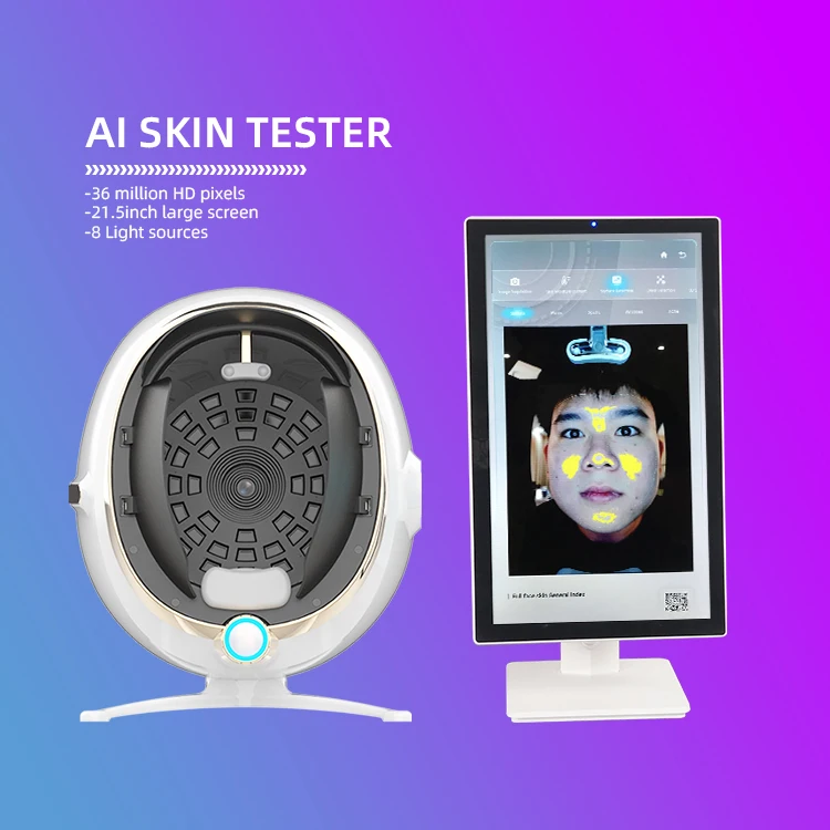 Face Skin Scanner 2024 Portable 3d AI Face Skin Analyzer System Facial Tester Scanner ...