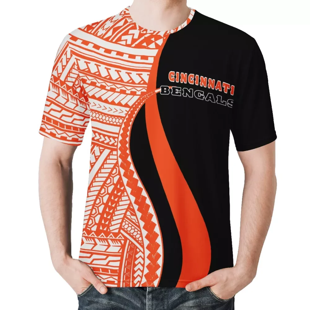 Wholesale MOQ 1 Polynesian Samoa Tribal Design Tshirt NFL American Football  Team Clothing Custom Oversize Man T-shirt Fashion Men Shirt From  m.