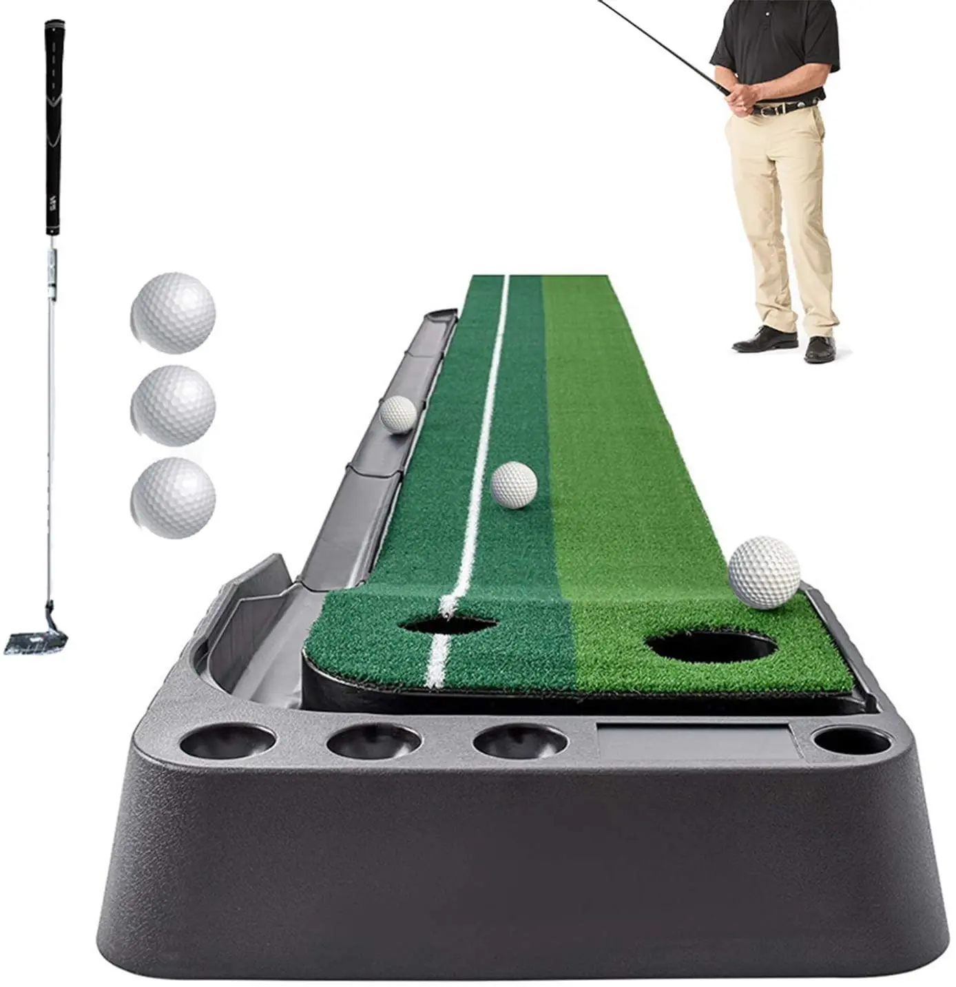 Interactive Golf Simulator with Auto Ball Return Golf Practice Training Aid Indoor Golf Simulator Game Mat-666080