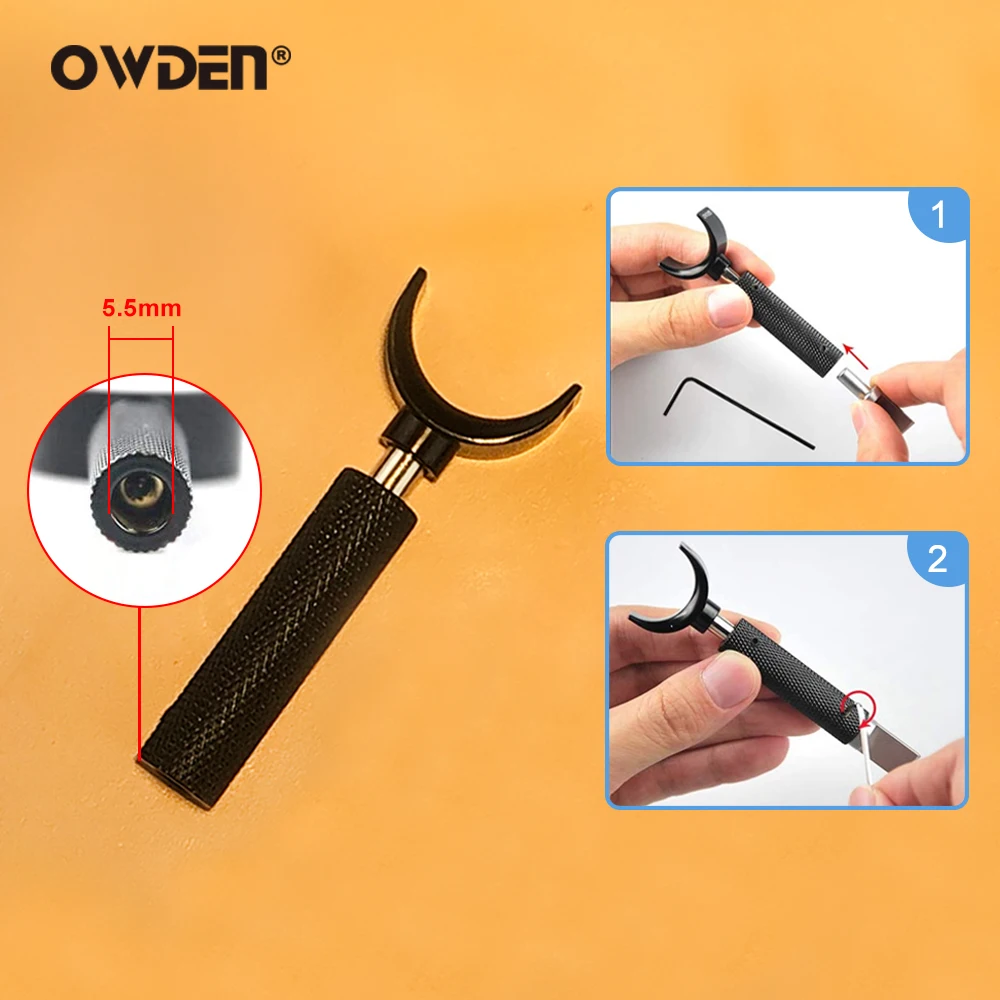 Owden Professional Leather Tool Leather Swivel Knife With 2 Size Blade