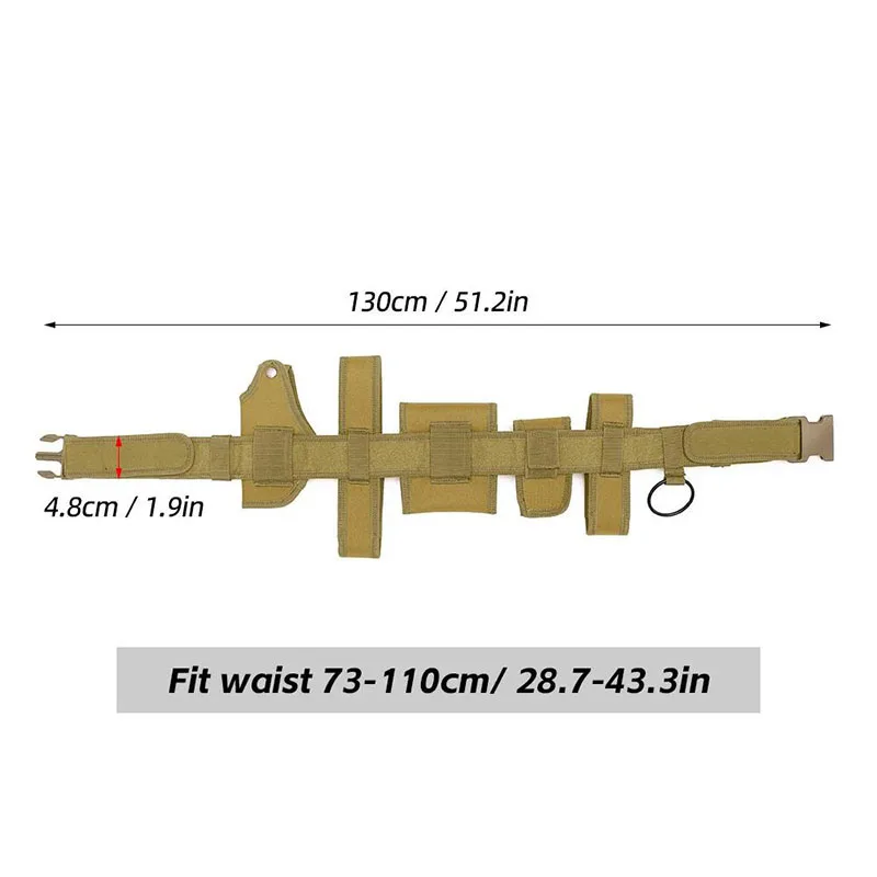 Wholesale Outdoor High Density Material Adjustable Heavy Duty Utility Belt Quick-Release Belt with Pouch Tactic Waist Belt