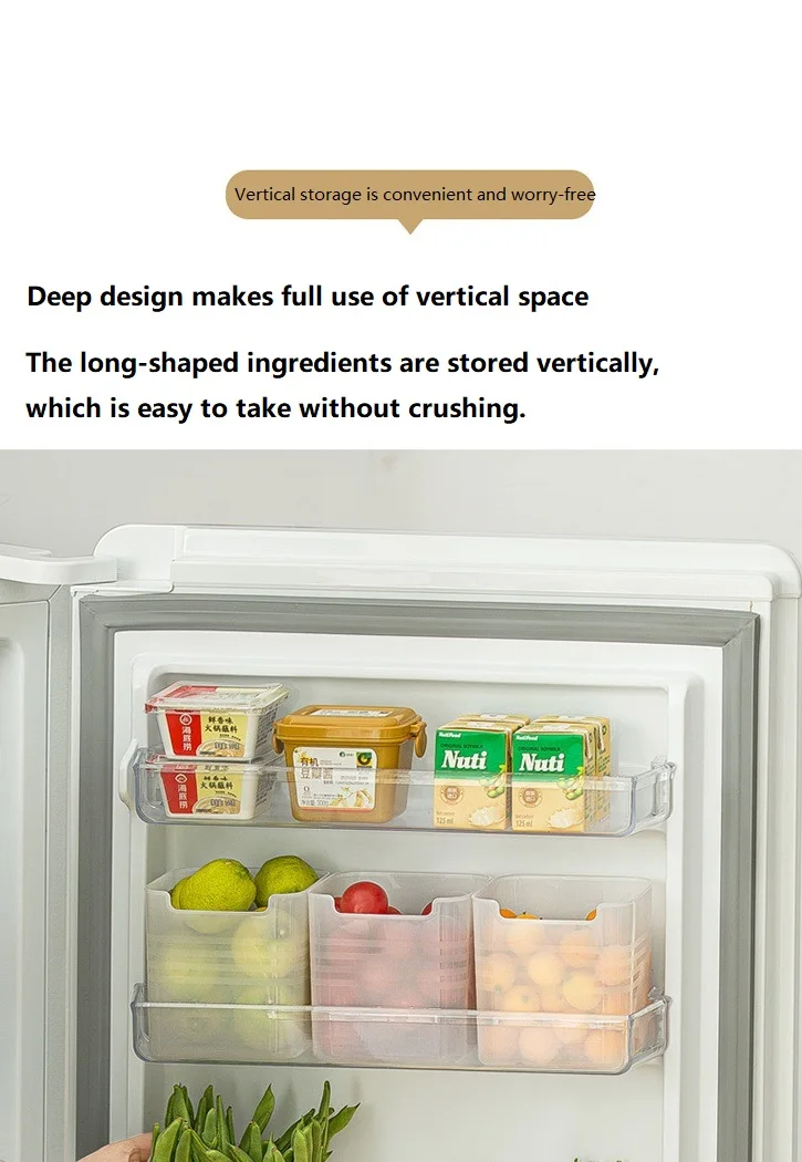 Portable Single Compartment Refrigerator Storage Box Cute Multi-Functional Design with Side Door Access for Lunch Containers