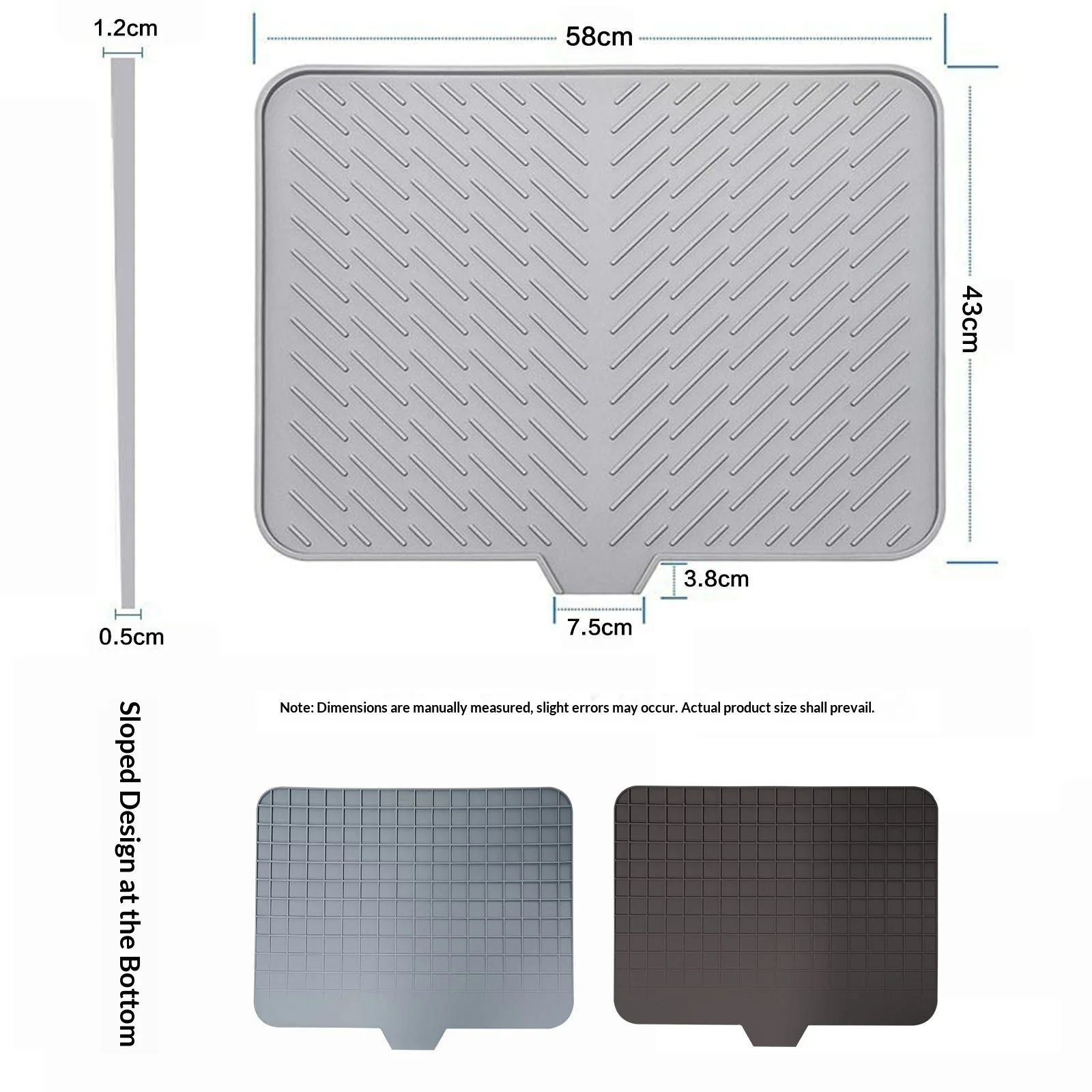 Cross-border Slope Silicone Drainage Mat Sink Countertop Tableware Heat-Resistant Insulation Diversion Biodegradable Kitchen