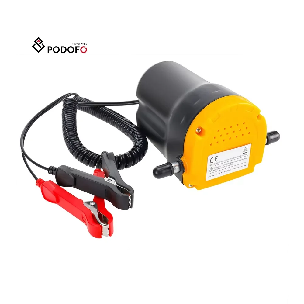 Podofo Fuel Transfer Pump Gasoline Pump Diesel 12V Motor Oil Fluid Extractor Car Electric Oil Pump Extractor Transfer Pump T8031