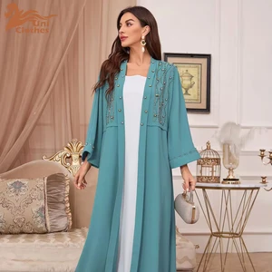 UNI502 Luxury  Open Kimono Abaya Dubai Modest  Fashion Dresses  Islamic Clothing Abayas for Women Muslim
