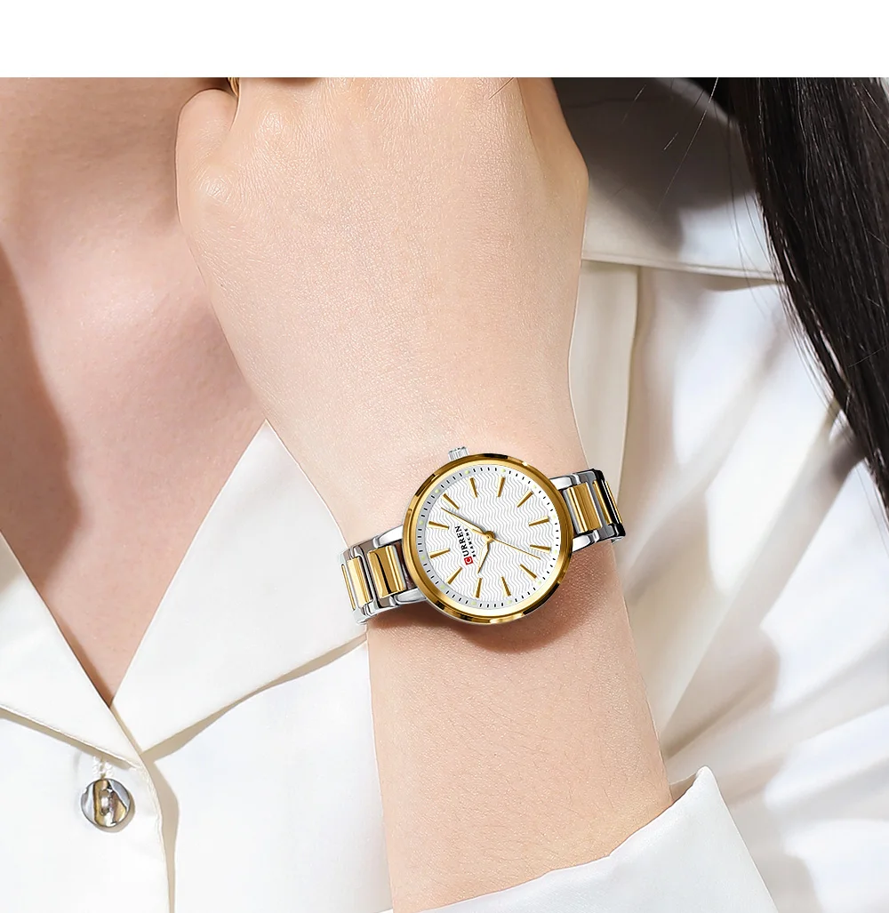CURREN 9109 Luxury Waterproof Women's Watch Fashionable Stainless Steel Girl Clock Outdoor Luminous Women Wrist Watches