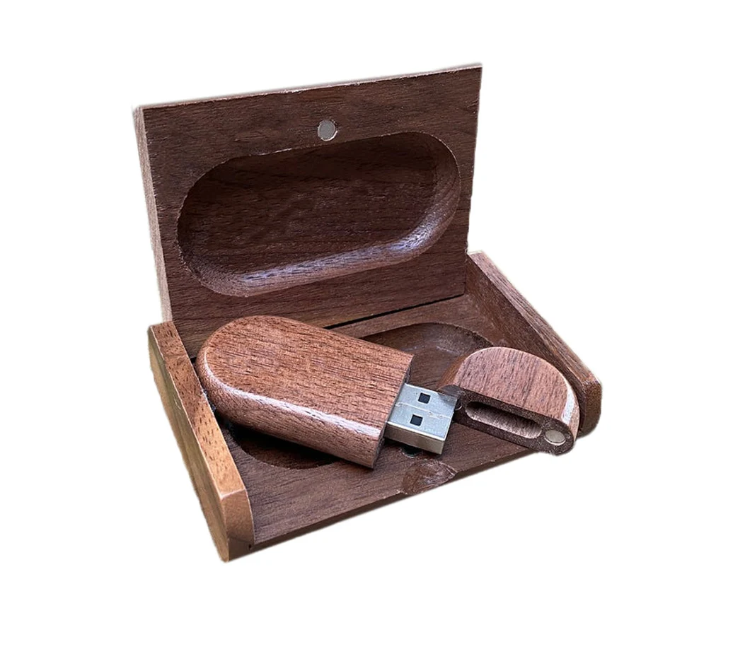 USB-накопитель из ореховой древесины с деревянными коробками индивидуальный логотип деревянные USB-накопители для свадебных