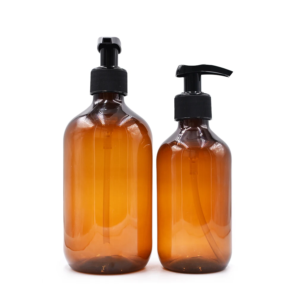 Free Sample Cosmetic Product Containers Amber Green 300 ml 500 ml Pet Bottle Shampoo Bottle
