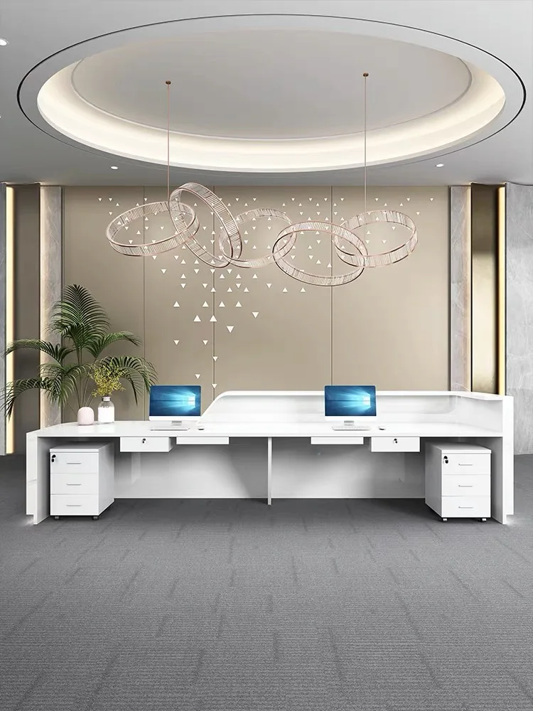 Small White Modern Salon Reception Front Desk — Rickle.