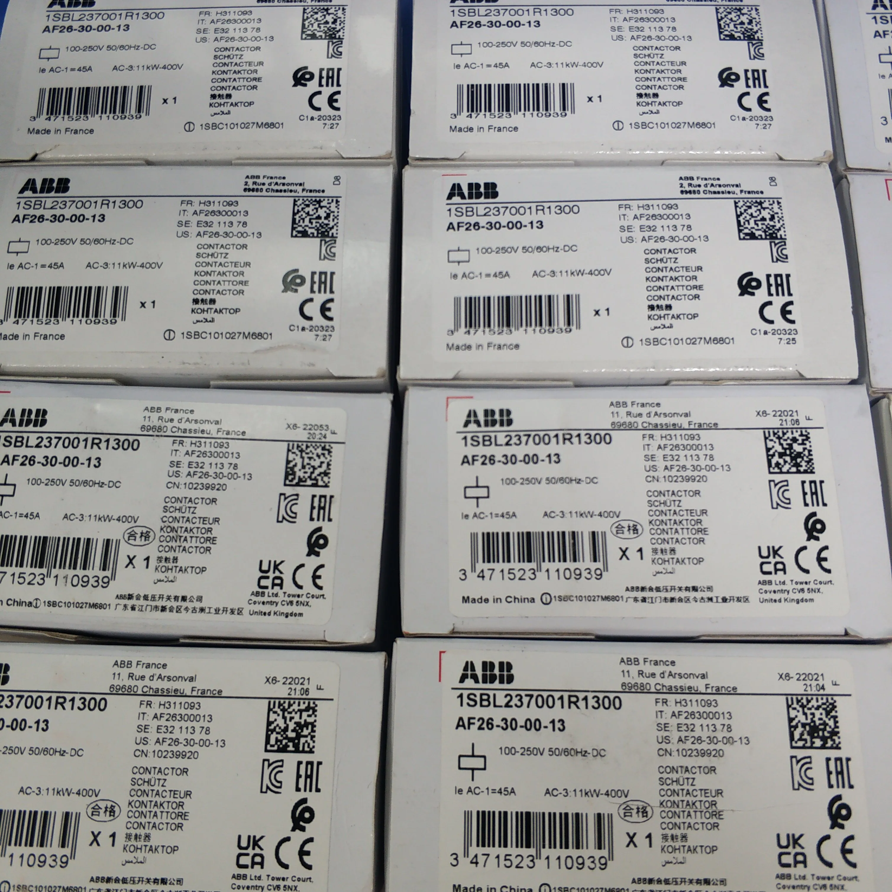 Abbs交流接触器af26-30-00-13 1sbl237001r1300 100 ~ 250v - Buy 交流接触器,电磁接触器,电接触 ...