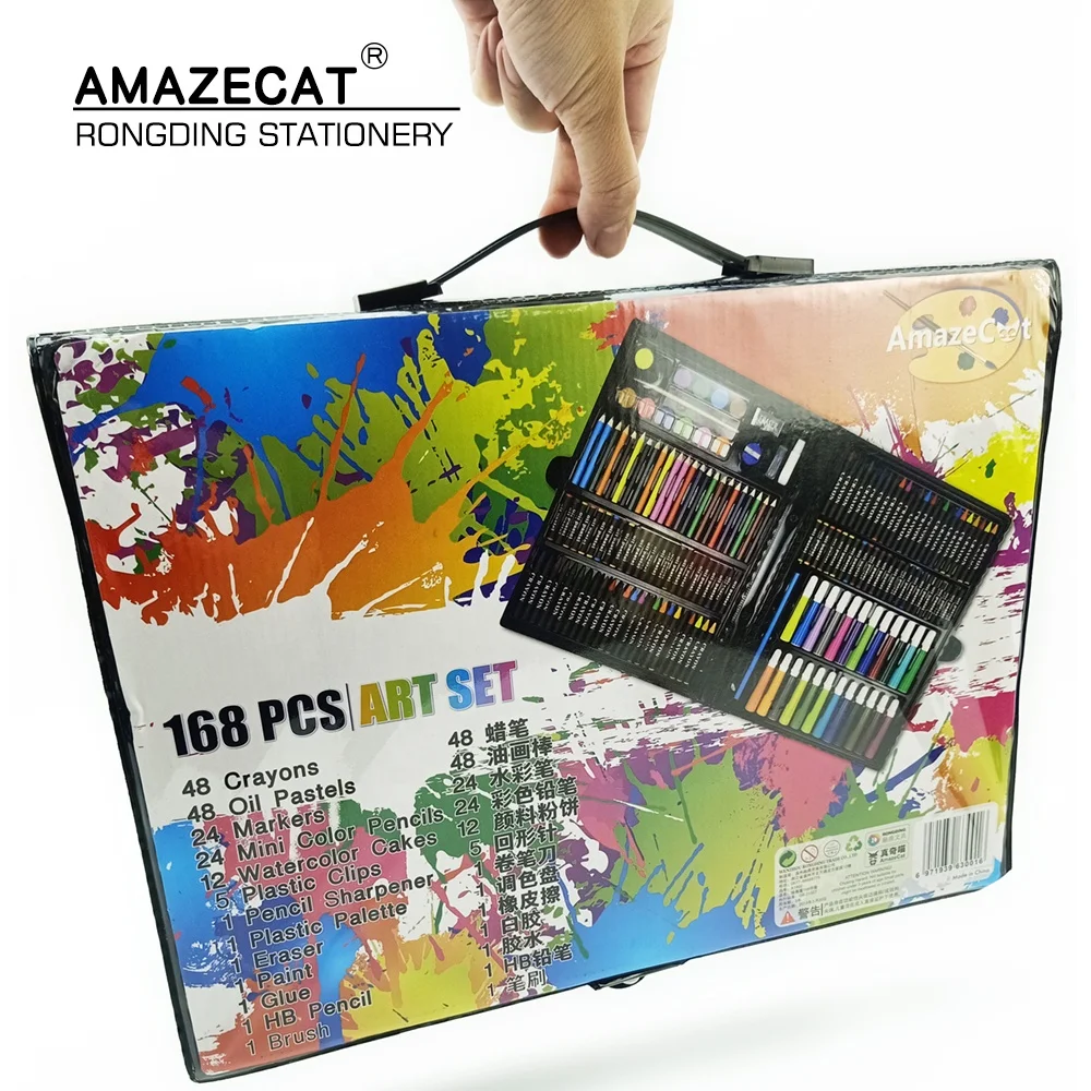 168 Pcs Professional Art set,Drawing kit,Colored Pencils and Oil Pastels  Crayons