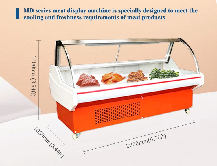 Wholesale Meat Display Fridge Restaurant Open Meat Refrigerator