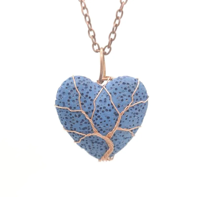 Wholesale Colorful lava rock necklace 