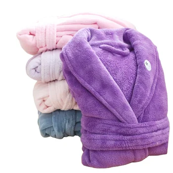 wholesale high quality coral fleece adults bathrobe custom sleepwear for spa hotel homewear pajamas