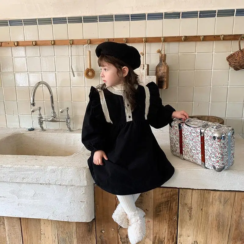 Spring 3 Years Girls Birthday Dress Baby Girls Children Red Long Sleeve Dresses