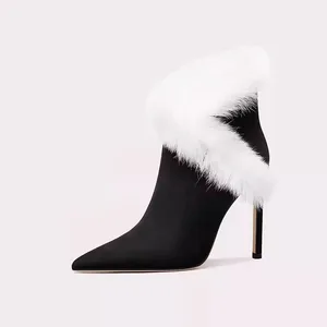 Pointed-toe Short Boots for Women French-style Fashion Boots Petite High Heels Sexy Short Boots