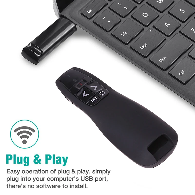 2.4GHz USB Wireless Presenter PPT Pointer Remote Control for Powerpoint Presentation PPT Clicker R400