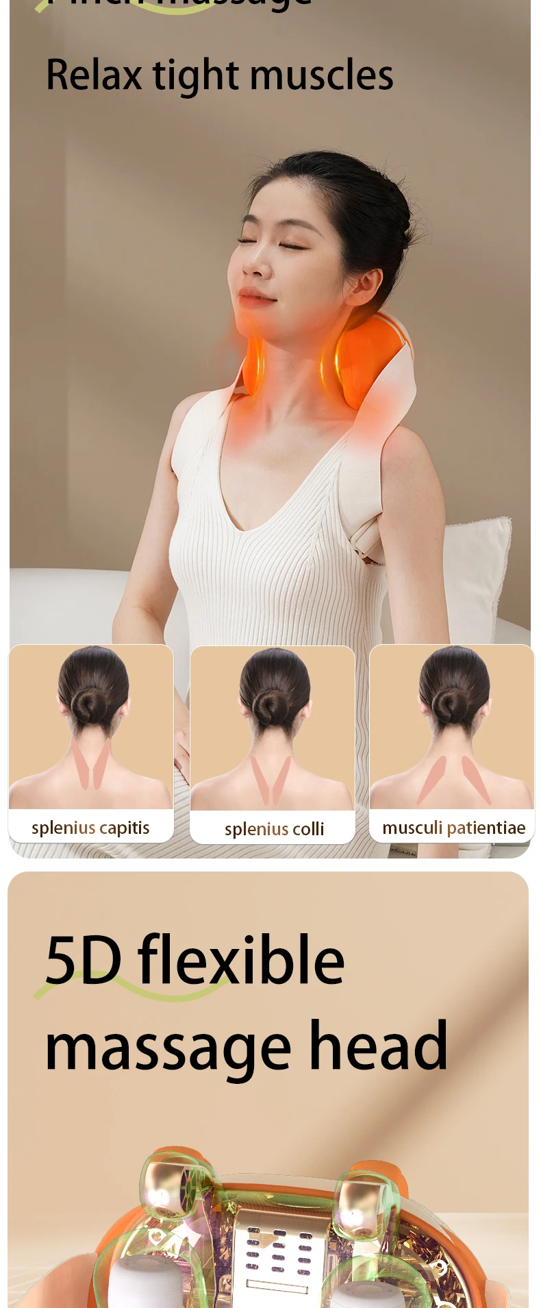 2025 Latest Multifunctional Shiatsu Electric Neck and Shoulder Massager Body Heat Pain Care Product Targeted for Comfort Relax
