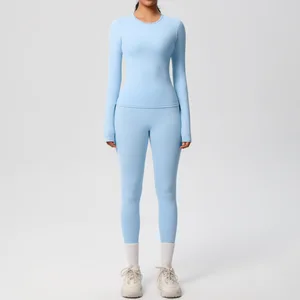 Women's Solid for 2-Piece Yoga Suit Set Breathable Quick-drying Fabric for Outdoor Fitness Running XXL Available