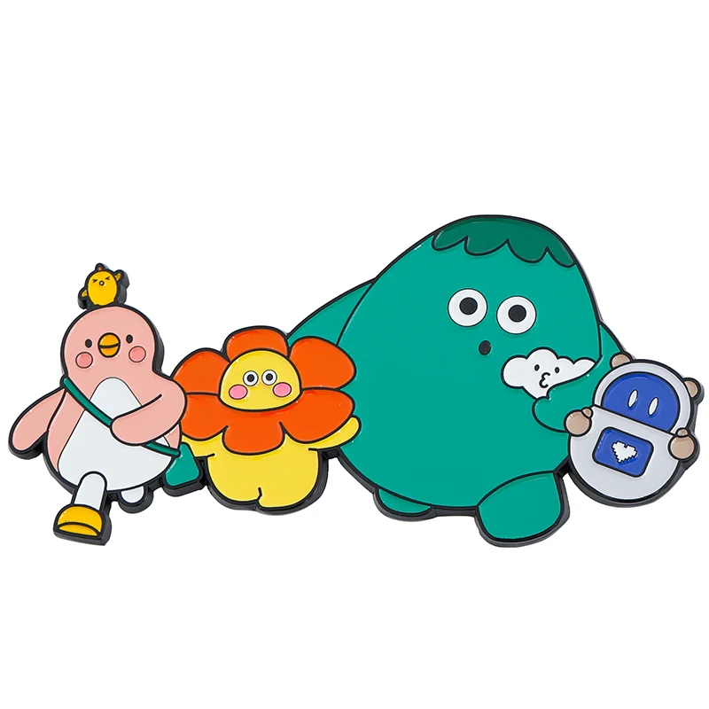 Maotong Factory Designer Cartoon Colorful Custom Metal Fridge Magnet Set Wholesale Zinc Alloy Custom Metal Fridge Magnet