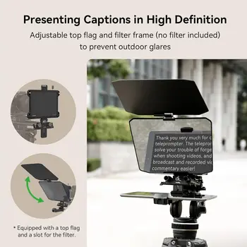For SMALLRIG 11-inch Teleprompter for iPad Tablet SmallGoGo APP Supports PDF Must Work 15mm LWS Baseplate Mirrorless DSLR detail image