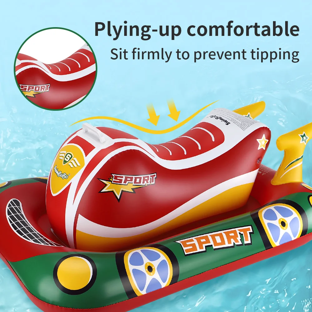 Swimbobo New Style Children Floats Motorboat Inflatable Child Swim Rings Baby Swimming Seat Float Kids Toys Floating Ring Summer