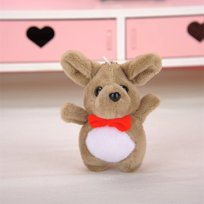 EE1194 Mini Cute Kangaroo Plushie Keychain Toy for Claw Machine Doll Stuffed Animal Doll Toy Plush Kangaroo Keychain