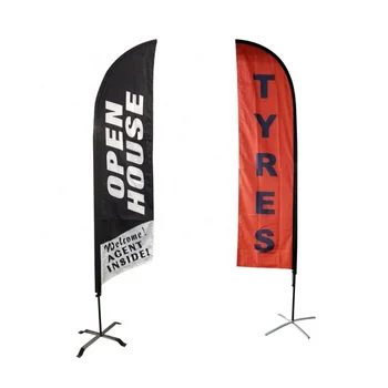 Free Design Custom Outdoor Beach Flag Cheap Advertising Tear Drop And Rectangle Knife Flag Banner With High Quality
