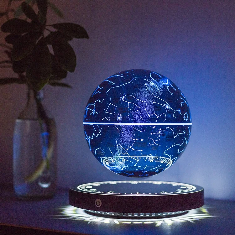 New Modern Creative European Smart Home Living Magnetic Levitation Bedside RGB LED Desk Floating 14cm Starry Night Room Lamp