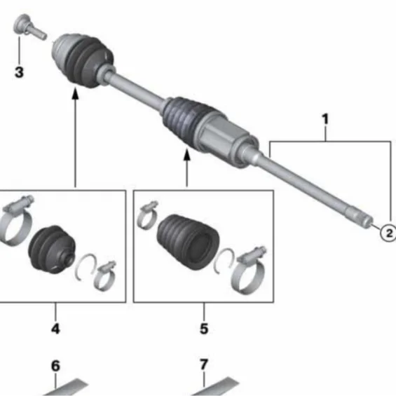31608683334 BMW G30 G31 G38 G15 CV Shaft Assembly