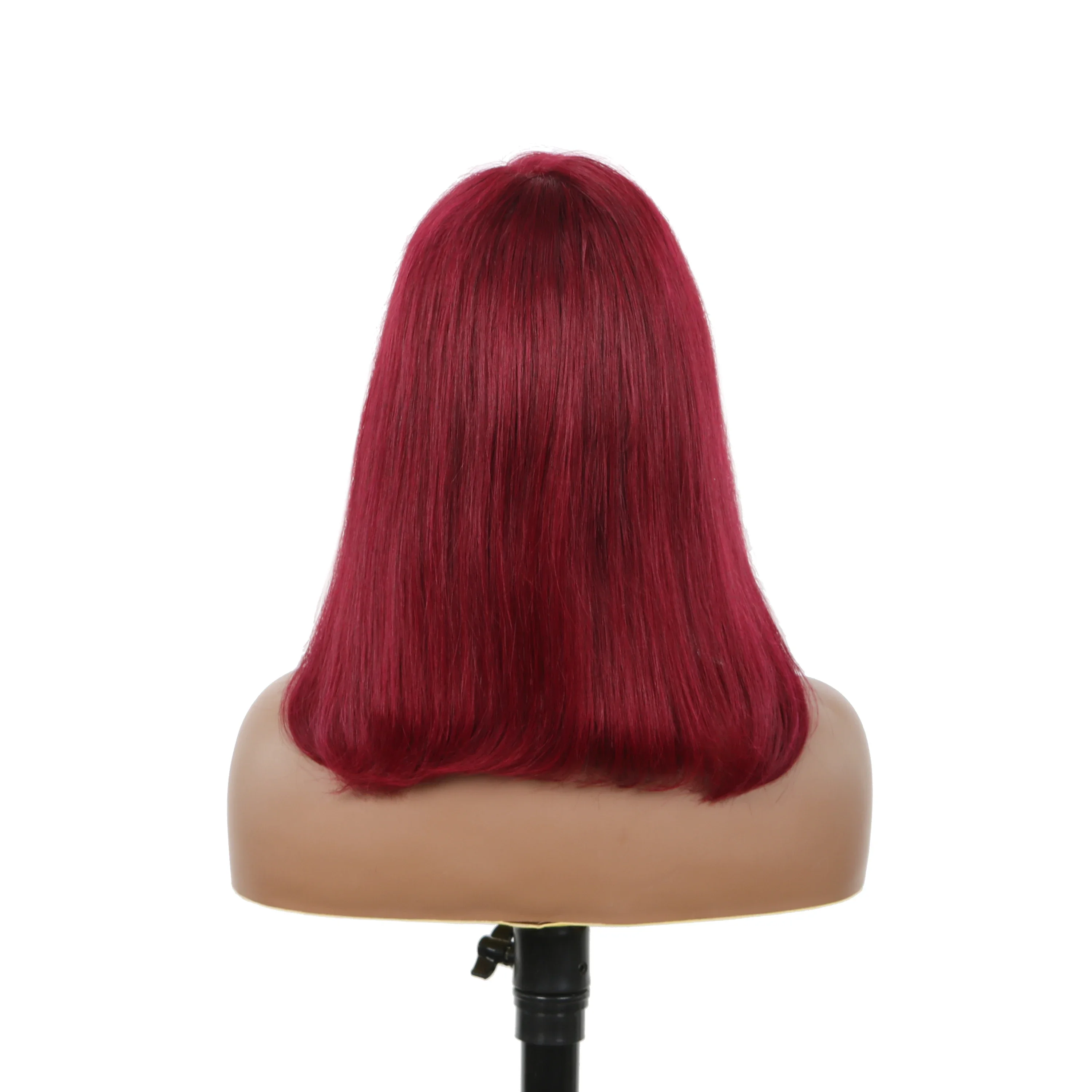 Parrucca Bob Corta Parrucche Frontali in Pizzo per Capelli Umani per Donne Parrucca in Pizzo con Parte Laterale in Borgogna Colorata 99J Parrucche Brasiliane Rosse Lisce Bob in Vendita_voghion.com