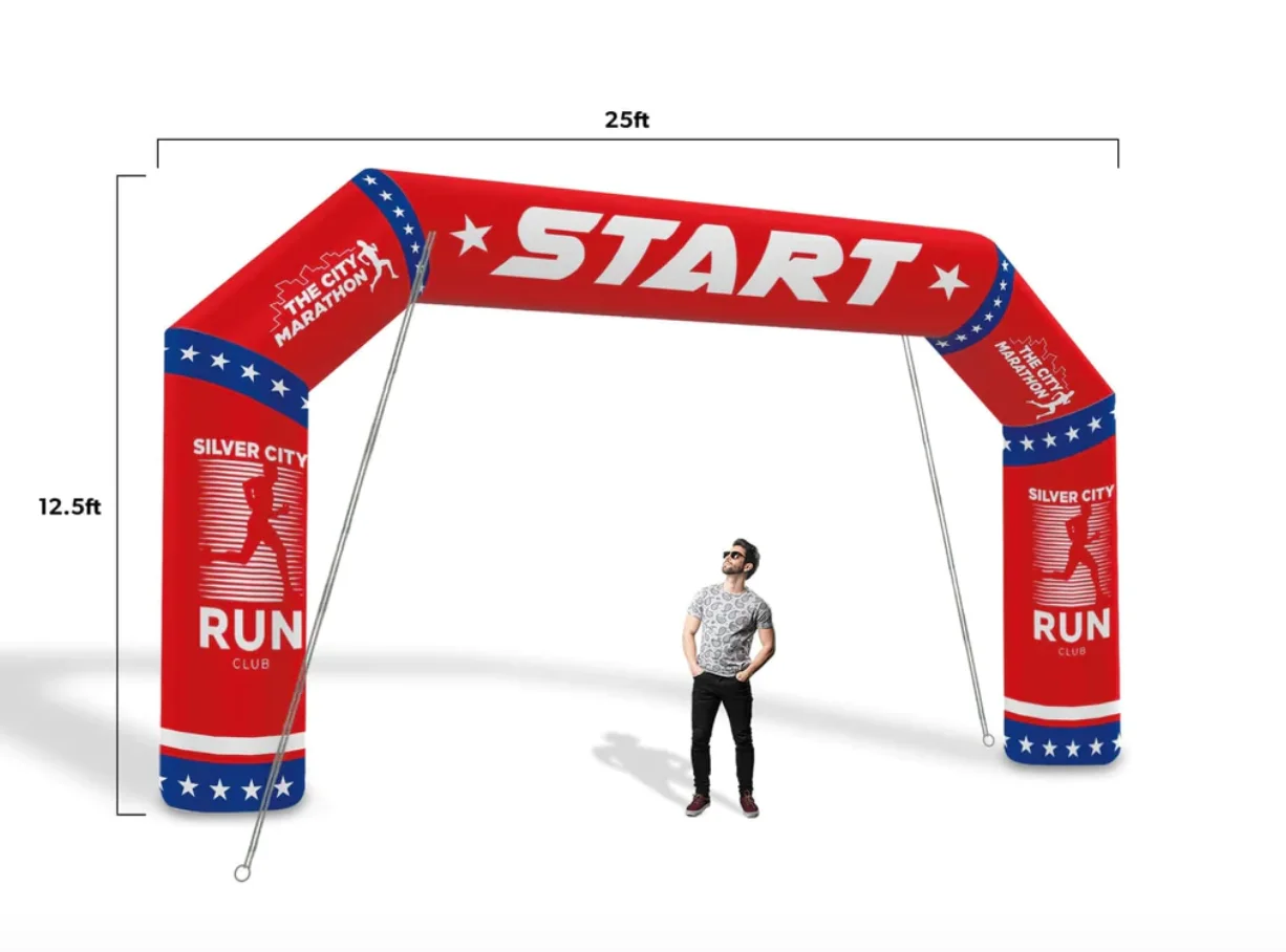 Custom Inflatable Arch Angel to Mark the Start / Finish Lines of Sports Events With Constant Air and Sealed Air Optional