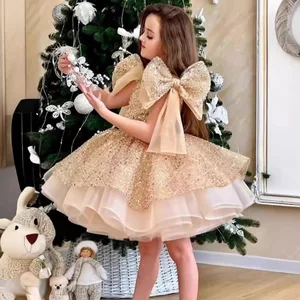 Wholesale New Baby Clothes Kids Frock Designs Pictures Small Baby Girl First Birthday Party Dress