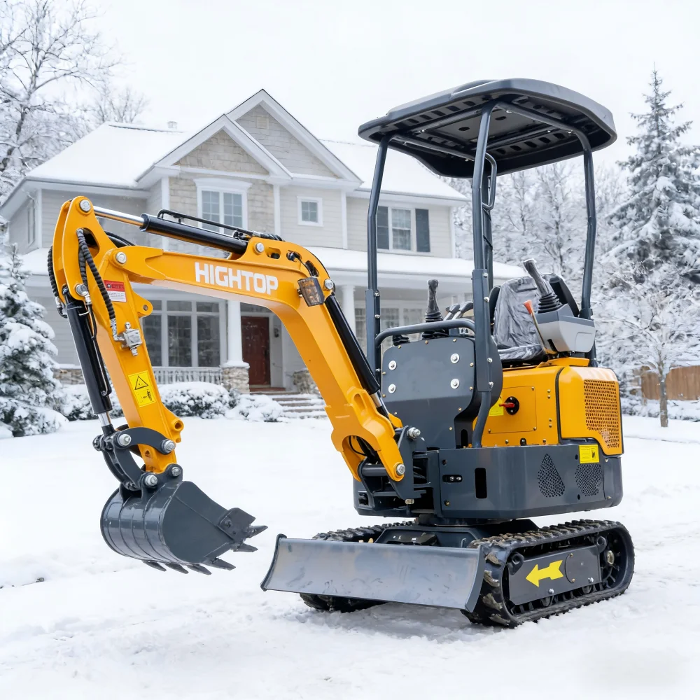 Китайска марка Hightop мини хидравличен багер, нов 1,2 тона багер с гусеници за домашна употреба, EURO 5 EPA